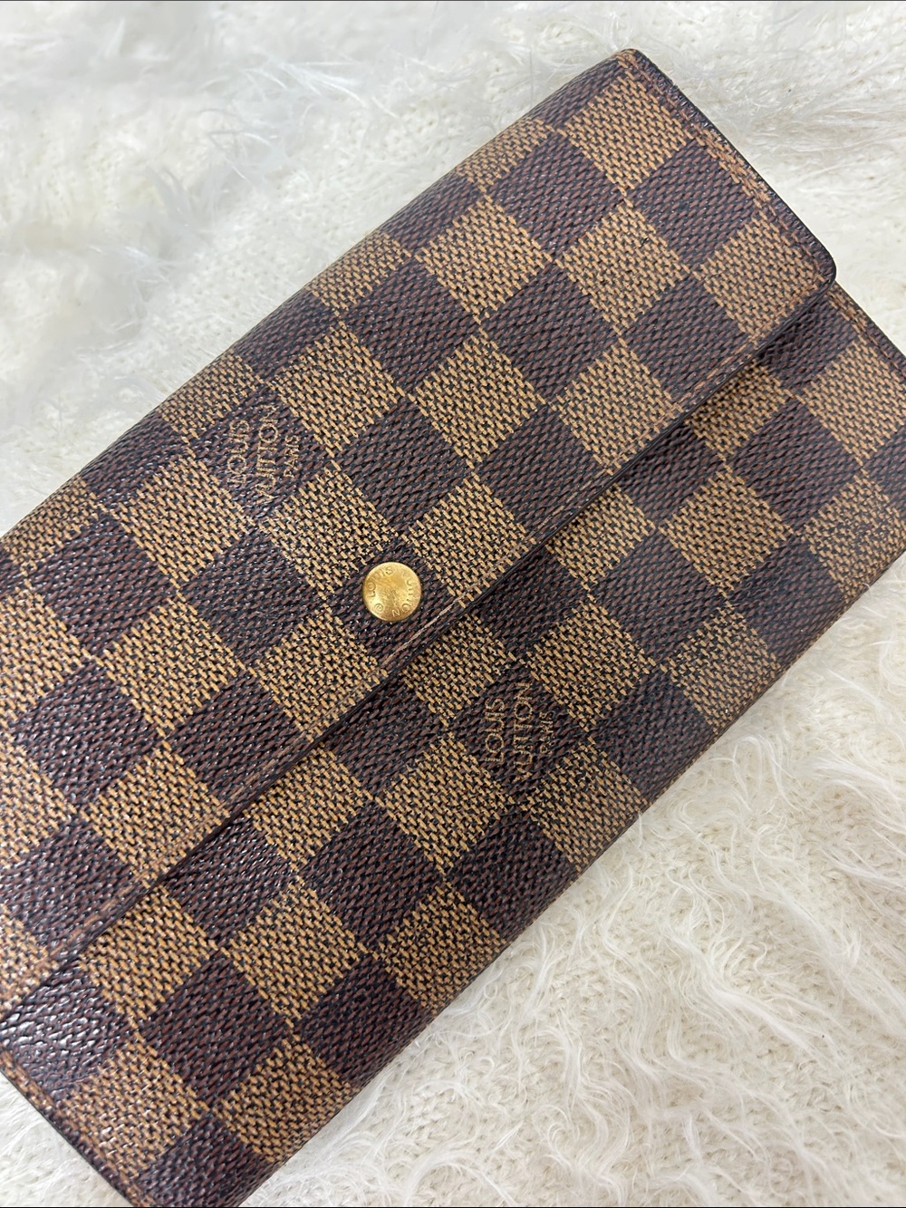 Designer-Style Luxury Brown Checkered Women’s Wallet